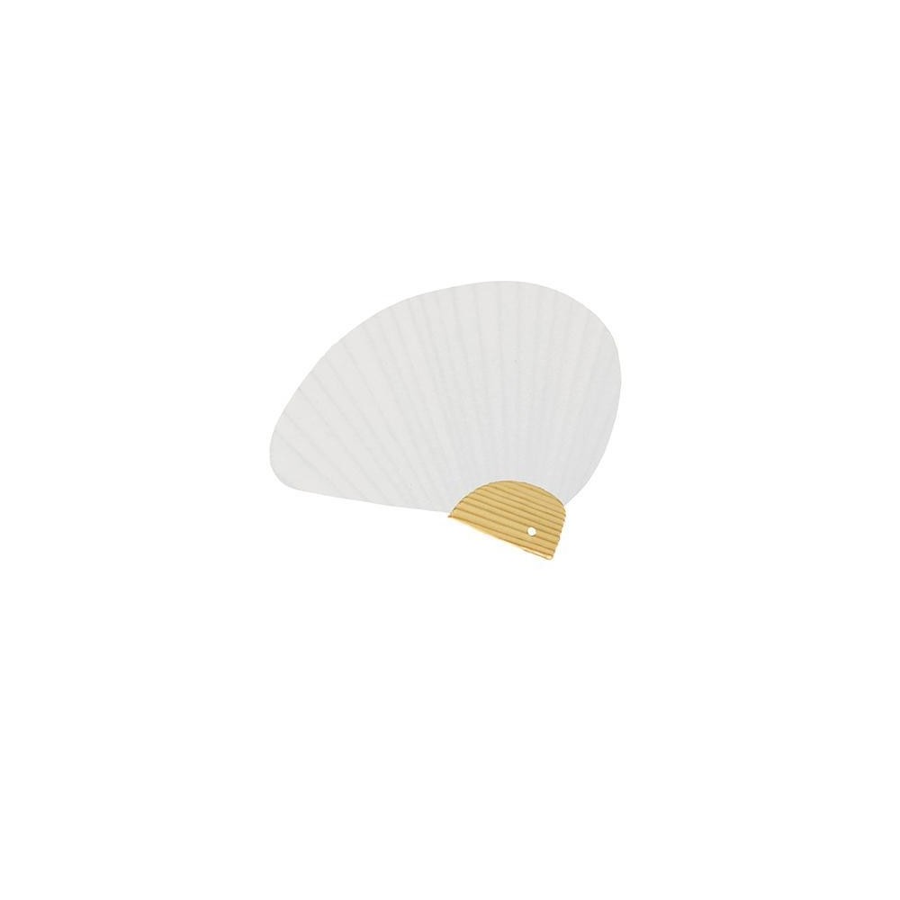 VENTAGLIO 13X16.5CM BIANCO A FORMA DI ALA CON MANICO BAMBU